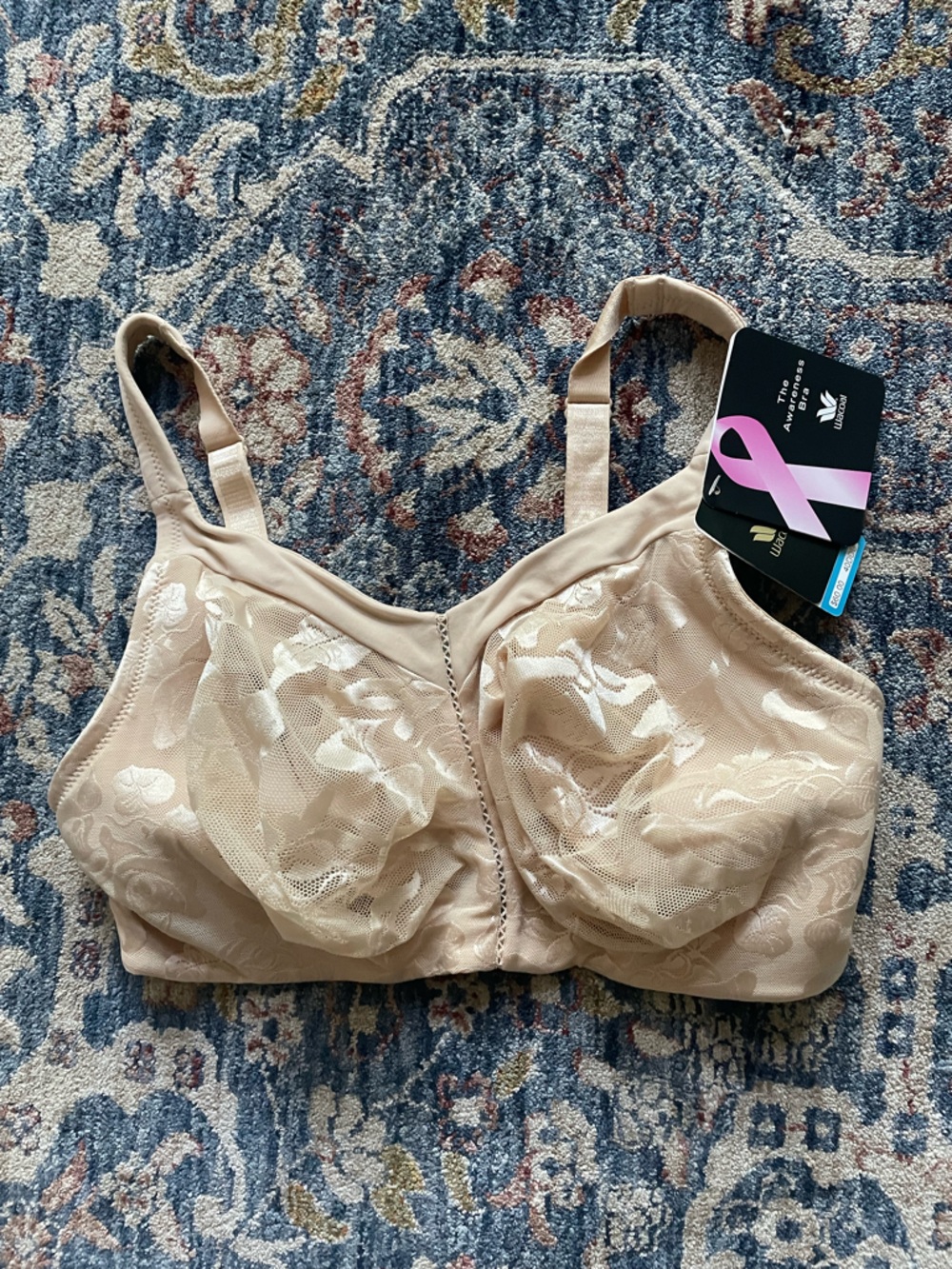 Wacoal Beige Lace Full-Coverage Underwire Bra